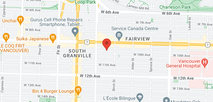 map of 801 1337 W 10TH AVENUE